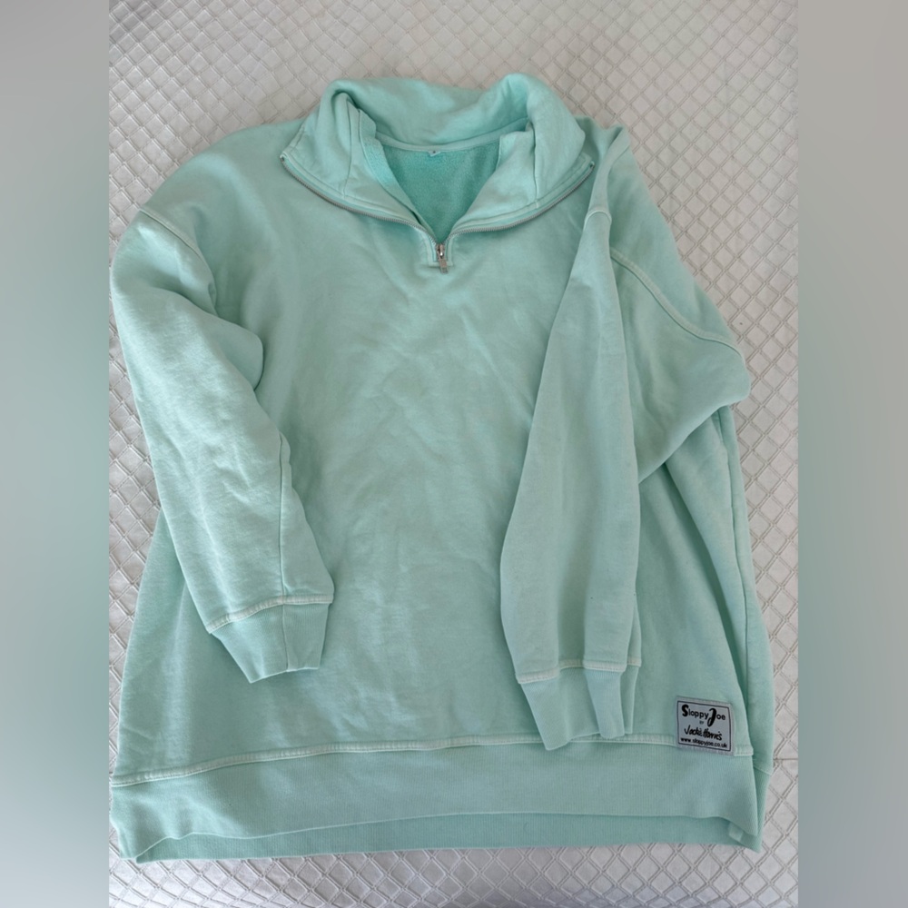 Mint Green Quarter-Zip Sweatshirt